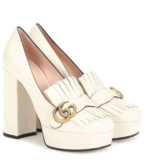 gucci leather marmont pumps|Gucci Marmont platform pumps.